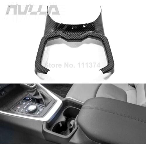 Chrome Carbon for Toyota rav4 2020 2021 2019 xa50 Interior Central Control Cup Frame Trim Cover Sticker Decoration Accessories