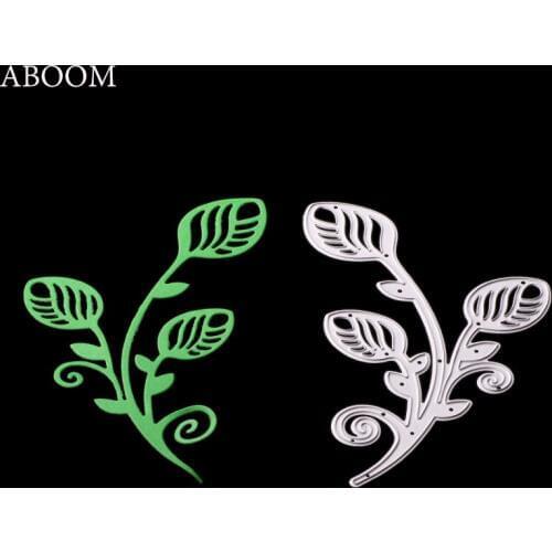 ABOOM Hot Selling Leaf Branch Metal Carbon Steel Die Cut Embossing Folder Cutting Dies Paper Card Template Paper Card Template