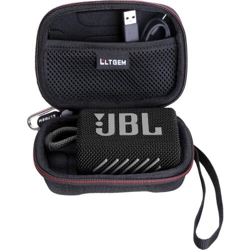 LTGEM Waterproof Black EVA Hard Case for JBL Go 3 Portable Speaker With Bluetooth Built-in Battery