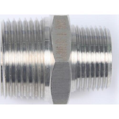 LTWFITTING Bar Production Stainless Steel 316 Pipe Hex Reducing Nipple Fitting 1" x 3/4" Male NPT Water Boat