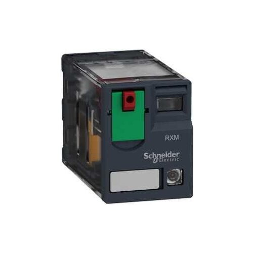 RXM2AB2F7 Miniature plug-in relay, 12 A, 2 CO, LED, 120 V AC