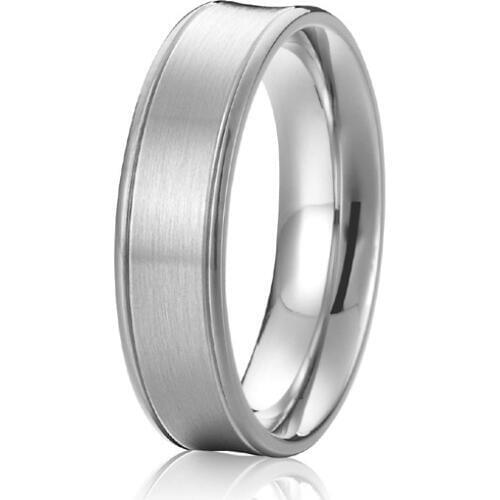 Silver color fashion jewelry 6mm Concave Profile custom titanium wedding bands anniversary promise rings for men