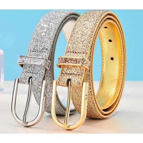 Fashion Women Adjustable Designer Belt Ladies Dress Luxury Bling Gold Mirror Vintage Waistband with Waist Chain Belt for Woman