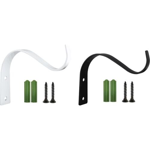 4.5 Inch Bending S Shape Wall Hanging Flower Pot Support Bracket Hook Iron Hanger Plants Holder Balcony Home Decoration