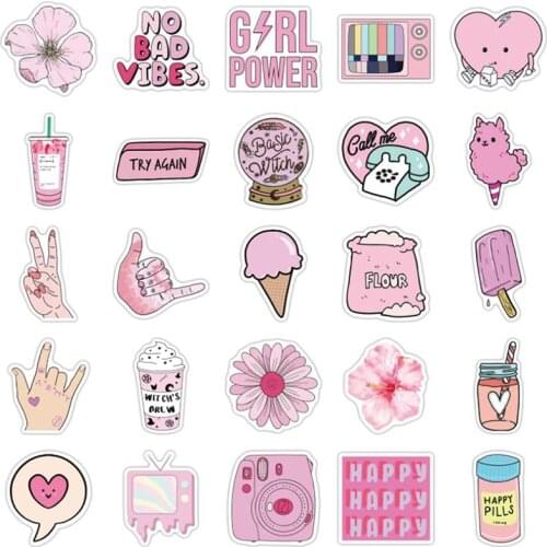 Laptop Moto Skateboard Luggage Refrigerator Notebook Laptop Toy Sticker Cartoon INS Style Cute Ice Cream Girl Stickers