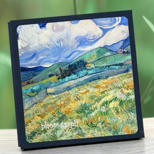 Van Gogh Painting Print Cover Creative Diy Photo Album Self-adhesive Album Gift Memory Record Scrapbook Album Message Function
