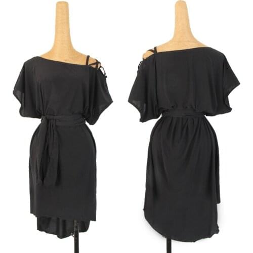 Latin Dance Dress Loose Bat Sleeve Black Practice Clothes Female Ballroom Dance Competition Dress Samba Dance Costumes DQL3794