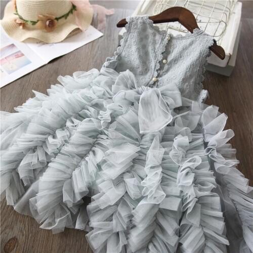 Baby Girl Tutu Dress Kids Fluffy Cake Smash Dress Girls Clothes Birthday Party Lace Wedding Children Casual Wear Girls Clothing