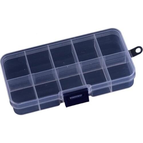 Popular Clear Acrylic DIY Storage Box 10 Inside Small Grids Good Carrying Cases 5 pieces y15774