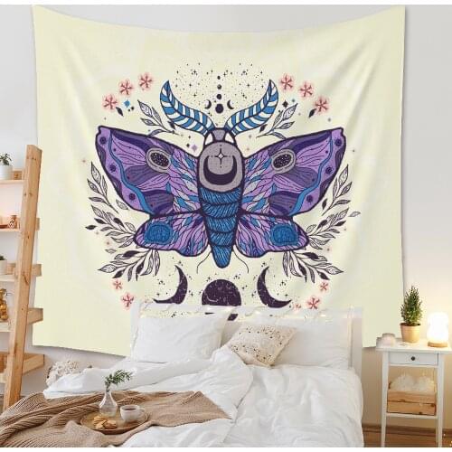 Psychedelic Butterfly Wall Tapestry Flower Background Cloth Wall Decoration Cloth Tapestry Home Decoration Tarot Boho Tapestry