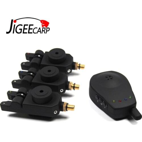 JIGEECARP Modern Wireless Bite Alarm Set with 3 Wireless Bite Indicators and 1 Wireless Receiver Water Proof Bite Indicators