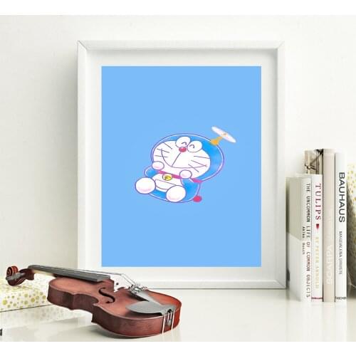 Modern Doraemon Chinese Ink Splash Poster Art Print Canvas Painting Picture For Kitchen Poster Wall Picture Modern Decor
