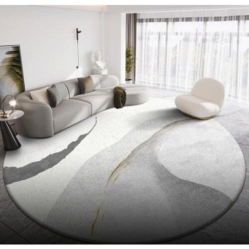Nordic Style Modern Living Room Floor Mat Coffee Table High-end Gray Art Blanket Round Bedroom Bedside Light Luxury large Carpet