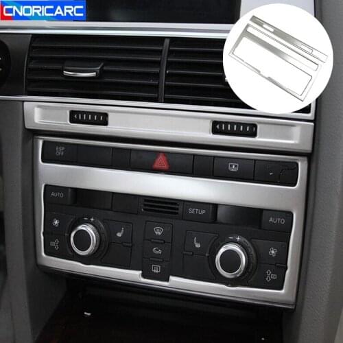 Car Styling Center Console Air Condition CD Frame Decoration Cover Trim For Audi A6 C5 C6 2005-11 Auto Interior Accessories
