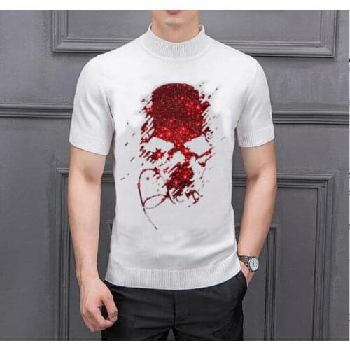 Rhinestones Clothing Pullover Sweater Men Autumn O Neck Slim Hot drill Sweaters Sleeveless Mens Warm Sweater Cotton Casual