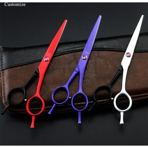 Customize logo japan 440c 5.5 inch cut hair salon scissors haircut thinning barber hair cutting shears hairdressing scissors set