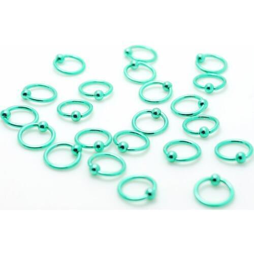 Body piercing jewelry wholesale lot fashion lip rings 3mm balls green color captive beaded ring septum ring