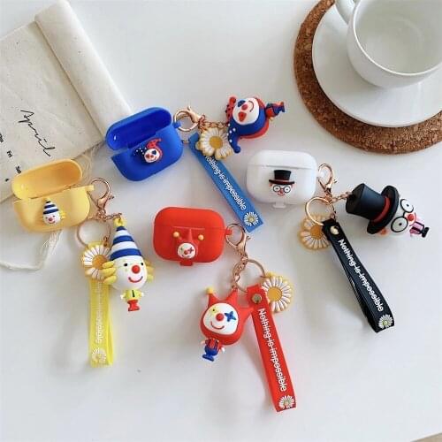 Funny cartoon circus clown Bluetooth Earphone air pods 3 pro Case Protective Headset Accessories for Airpods 1 2 Cases box cover