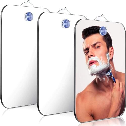 Portable Shatterproof Acrylic Fogless Shower Shaving Makeup Mirror Bathroom Fog-Free Mirror Lightweight Travel Mirror