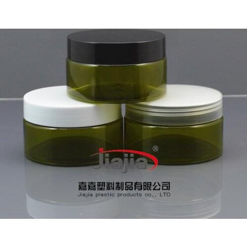 100ml olive green PET jar with black/white/clear PP lid. Empty Container for Styling Gel Hair Wax 100g Cream Jar PET Packaging