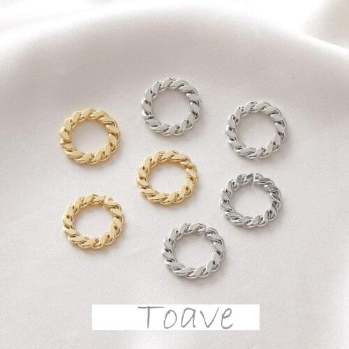 14K gold-clad twist open ring link ring diy earrings necklace bracelet diy basic accessories