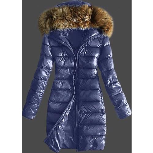 40# Women Outwear Quilted Winter Warm Coats Collar Long Striped Hooded Jacket Parkas Tops Big Fur Collar Outdoor Warmth Parkas