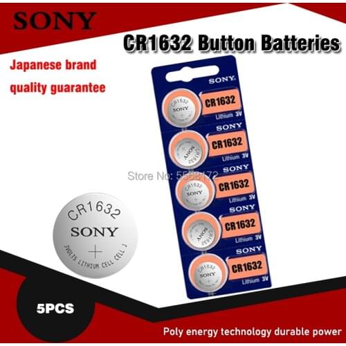 5pcs FOR SONY Original CR1632 CR 1632 ECR1632 DL1632 KCR1632 LM1632 3V lithium Button Cell battery Batteries for Toys watch