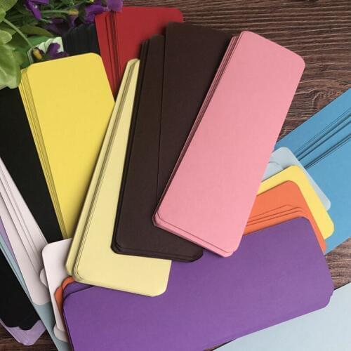 80pcs- 4.6*14.3cm Color DIY Message Card Greeting Cards Blank Bookmark card Wedding party decorations
