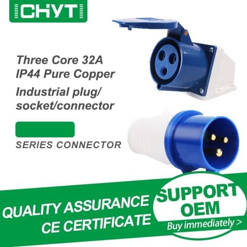 3 Core 32A 220-250V Waterproof Male Female Pair Aviation Plug Butt Joint Single-Phase Wire Industrial Plug Socket Connector