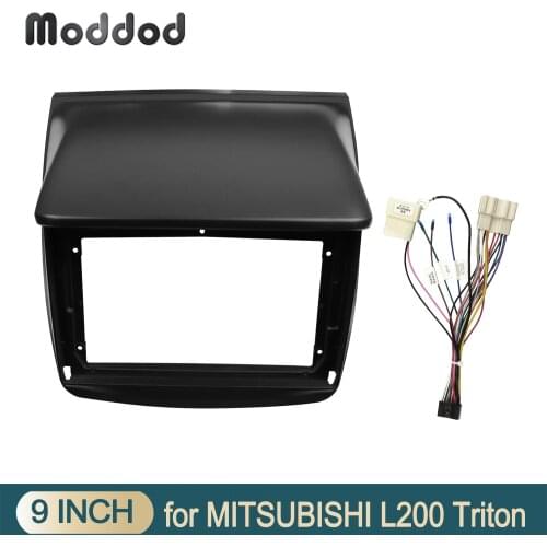 9 inch Double Din Car Radio Fascias for Mitsubishi Pajero 2013+Triton Dashboard Install Kit CD DVD Bezel Stereo Panel GPS Frame