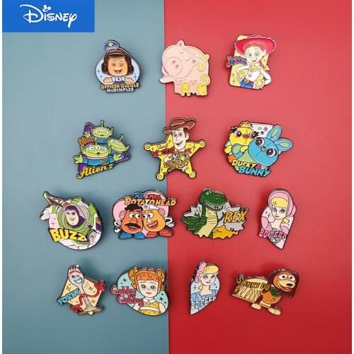 Disney Toy Story 4 Buzz Lightyear Cartoon Brooch Badge Schoolbag Clothes Pin Enamel Brooches Badge Jewelry For Children Gift