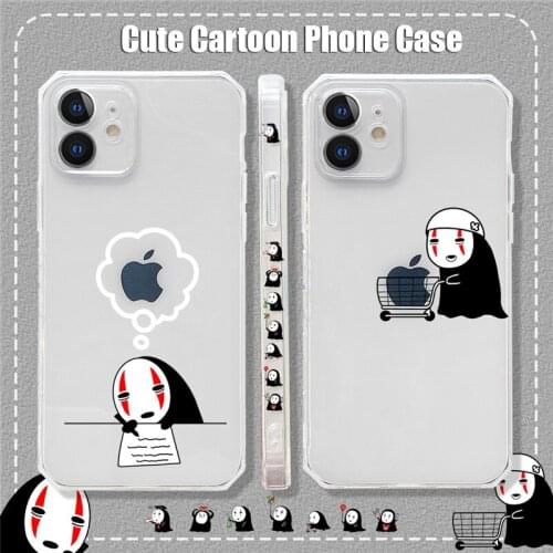 Anime Spirited Away No Face Man Phone Case for IPhone 12 11 Pro Max Mini X XS XR XSMAX 8 2020 SE Protective Cover Accessories