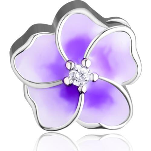 CKK 925 Sterling Silver Petals of Love Flower Charms Beads for Jewelry Making Fits Europe Bracelet DIY Women Accessories kralen