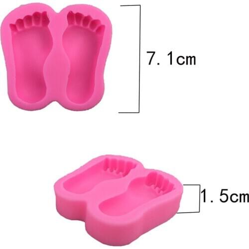 Hot Sale 1pc Cute Foot shape Food Grade Silicone Soap Chocolate Fudge Candy Silicone Cake Mould High Quality
