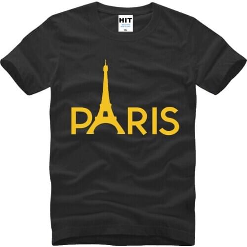Creative Paris Eiffel Tower Printed Mens Men T Shirt T-shirt Fashion Summer New Short Sleeve O Neck Cotton Tshirt Tee