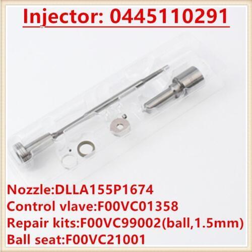 Common Rail injector kits DLLA155P1674 (0433172026) F00VC01358 overhaul kit for BAW Fenix 0445110291 111201055D