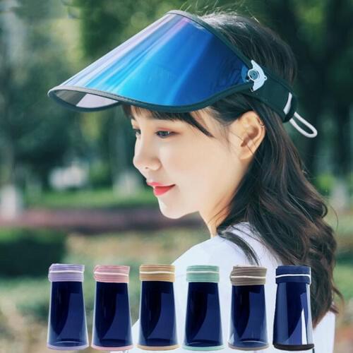 Korean Summer Sun Cap Female Empty Top Sunscreen Sun Protection Anti-UV Hat Foldable Outdoor Riding Sunshade Casual Hats H7343