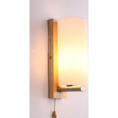 Solid wooden creative wall lamp bedside lamp wall light warm the bedroom living room LED solid logs staircase aisle light MZ34