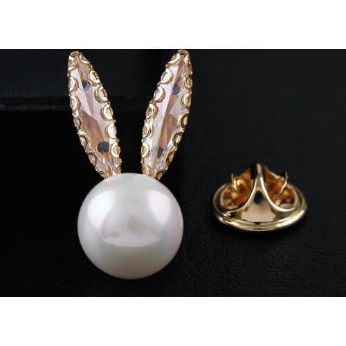 High Quatliy Metal Hijab Lapel Collar Pins Wholesale Fashion Small Cute Animal Rabbit Brooch For Hat Clothes Accessories