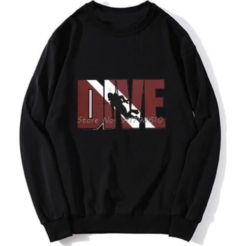 Scuba Diving Retro Diver Hoodie Men Spring Autumn Sweater Streetwear Harajuku