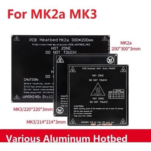 MK3 MK2A Aluminum Hot Heated Bed Heating Plate RepRap Heating Platform Aperture Hole 3 3D Printer Accessories
