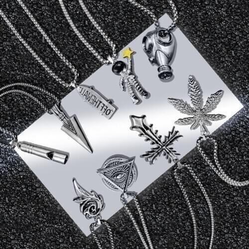 NEW Long Necklace Hip Hop Titanium Steel Necklace Mens and Womens Cross Pendant Stainless Steel Sweater Chain Jewelry