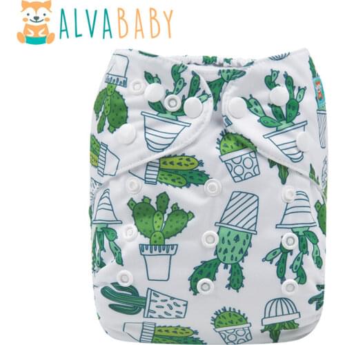 New Arrival! Alvababy Reusable Diapers Baby Washable Pocket Cloth Nappy with Microfiber Insert 2018