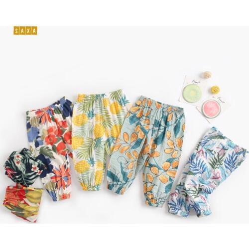 Baby mosquito pants 2019 summer thin section European and American girls pants baby floral child pants 6 months to 4 years old