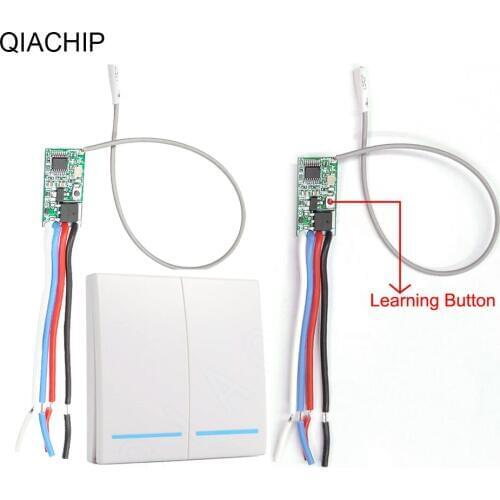 QIACHIP 433Mhz DC 12V 24V 1 CH Wireless Remote Control Switch RF Receiver Controller Mini Module Led Lighting Wall Panel Switch