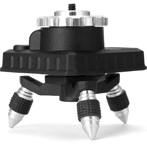 360° Rotatable Aluminum Alloy Tripod Bracket Base 1/4'' Interface Fine Adjustment Tripod Stand for Laser Level Woodworking Tool