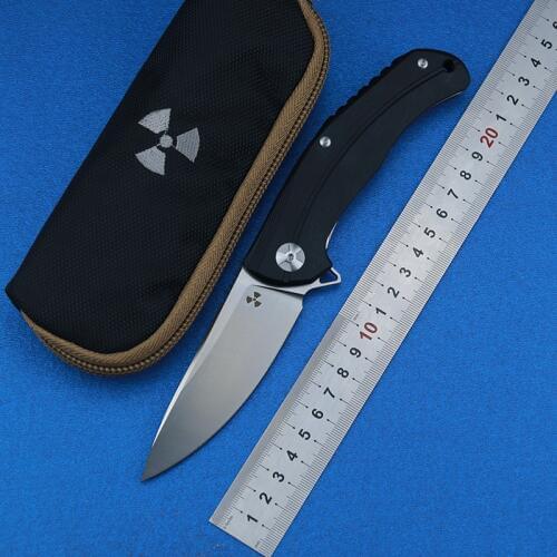 LEMIFSHE JK3215BG Flippre Folding knife D2 blade Titanium Meteorite pattern handle kitchen outdoors utility fruit Knives EDC Too
