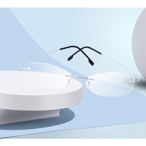 Handoer 865 Rimless Optical Glasses Frame for Women Spectacles Glasses Optical Prescription Frame Flexible Titanium Legs