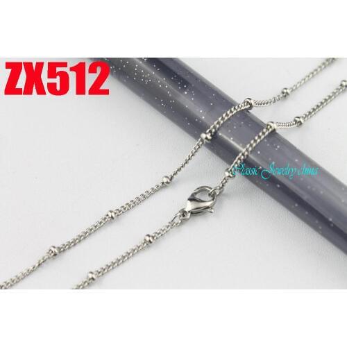 1.5mm chain add 2.4mm beads stainless steel necklace sweater chain fashion chains sweater chain 20pcs ZX512