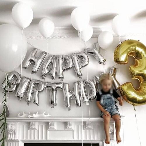 1set Rose Gold Silver Happy Birthday Balloons Alphabet Air Letters Balloon Baby Shower Birthday Party Decorations Number Balloon